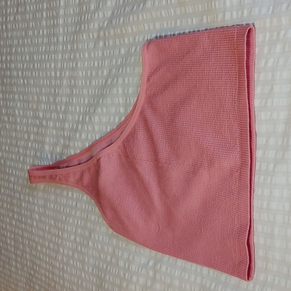 NWT Women's Pink Asymmetrical Middleon One Shoulder Crop Top Medium - Picture 6 of 10